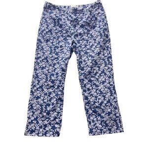Calvin Klein Jeans Blue Floral Print Cropped Pants 8